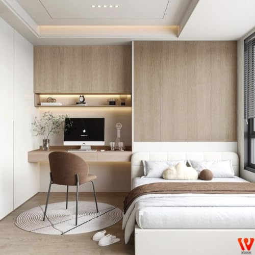 Image of WISDOM Texture Wood Grain Peel and Stick Wallpaper, Thick Waterproof Vinyl Contact Paper, Removable Self-Adhesive Cabinet Wallpaper for Kitchen, Bathroom & Furniture, 12 x 48 in, Mocha Wood