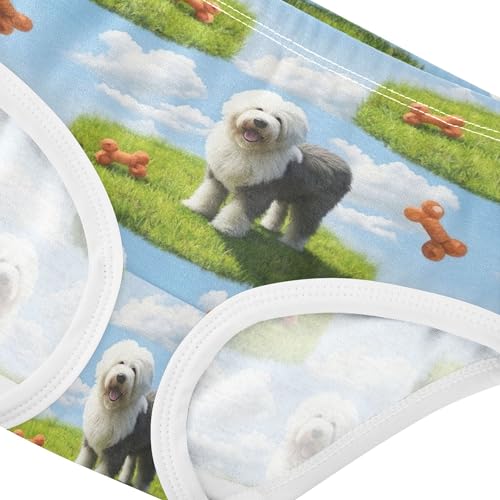 Cotton Toddler Underwear Floral Playful Sheepdogs Dogs Grass Girl Panties Cute Pattern Briefs Undies Kids 2t4