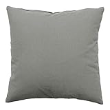Marque : Paris Prix Paris Prix Coussin Déco Uni Déhoussable Panama 40x40cm Gris Clair