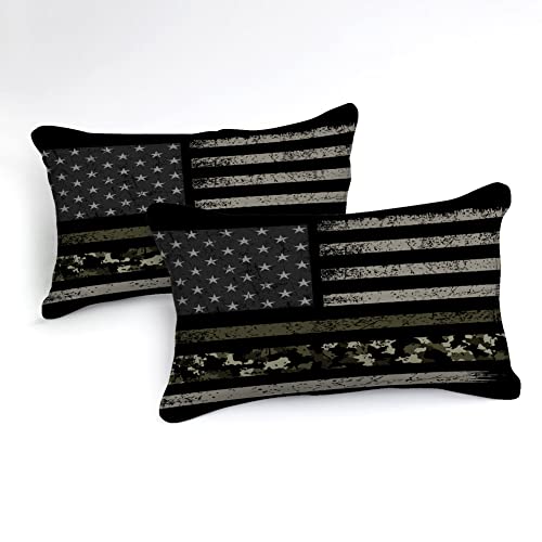 Bedbay American Flag Comforter Set Queen Retro Military Camo Comforter Black Grey Army Green Camouflage Usa Flag Printed 3 Pcs Bedding Comforter Set For Boys Girls Teen(Camo,Queen) #TOP2