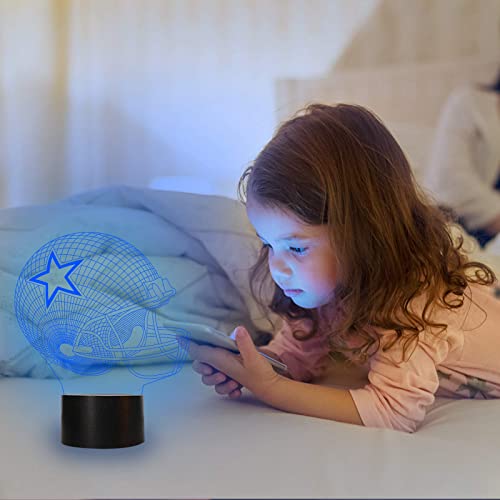 3D Led Night Light Football Helmet,Shellvcase 7 Colors Gradual Changing Touch Switch Usb Table Lamp, Sports Fan Nightlight Gift For Kids Boys Girls Home Decoration (Football Helmet) #TOP4