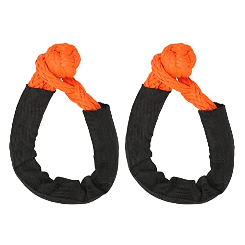 Harpra 8mm Soft Shackle Recovery Rope, Orange Portable Lightweight UV Resistant, Compatible with Boating Camping Climbing ATV SUV and Off Road Vehicle