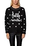  edc by ESPRIT Damen 118CC1I003 Pullover, Grau (Anthracite 5 014), Large