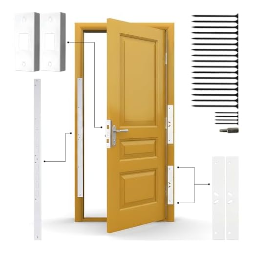 Armor Concepts Door Armor MAX Single Door Security Kit, Door Reinforcement Set for Jamb, Frame & Hinges, 5-Piece Door Lock Security, 30-Min Installation, Corrosion Proof, White