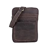 TALED Borsa a Tracolla in Pelle | Borsello Uomo e Donna | Borsa Messenger con Tracolla | Borsa da Lavoro | Borsa da Trasporto | Borsa a Mano | Borsa in Vera Pelle | Marrón Oscuro Natural