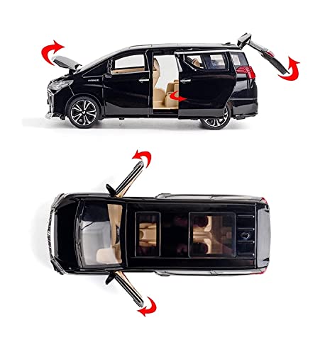 Image of Alloy Car Model Diecasts Metal Toy with Sound /Light /Pull-Back Off-Road Vehicles Car Model Collection Kids Toys Gift Multicolor Pack of 1 (1:24 Alphard Black bg)