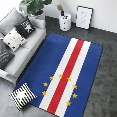 Tapis de salon imprimé drapeau Cap-Vert grand tapis de sol chambre