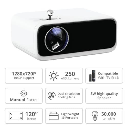 WANBO Mini (Upgraded) | Portable LED Projector | Native 720p Full HD 1080P Support | LTPS LCD | 8000 Lumens | 176" Large Screen | Home Outdoor |... - Image 2