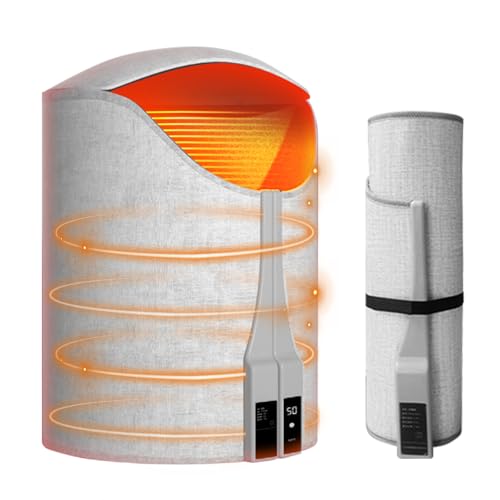 Hanchen 足元ヒーター 5秒速暖【保温蓋付き 筒型パネルヒーター 360°全方位】冷え対策 遠赤外線パネルヒーター 踏み型 折り畳み式 温度調整 無風無音 発熱 タイマー付き 自動切りタイマー 過熱保護 転倒OFF 省エネ 収納バンド付き 定時電源O