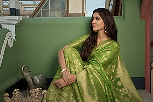Image of Vardha Women's Art Silk,Silk Saree with Banarasi Weave and Unstitched Matching Blouse Piece | Sari for Women