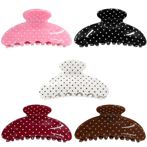 Set de 5 pinzas de pelo con lunares miniatura 1
