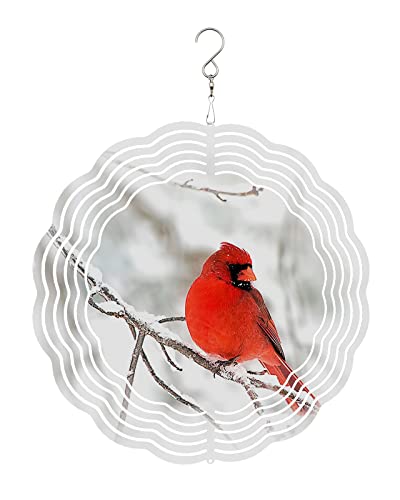 Wind Spinners for Yard and Garden- Christmas Red Cardinals 3D