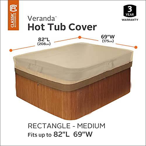 Classic Accessories Veranda Water-Resistant 82 Inch Rectangular Hot Tub Cover, Patio Furniture Covers #TOP2