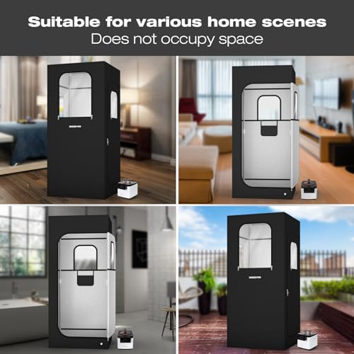 HIGOSPRO 71in High Full Size Steam Sauna 600D Canvas, Sauna Box, Portable Steam Sauna, Personal Steam Sauna with Touchscreen 1000W & 2.6 L Steam Generator