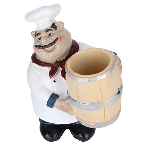 Chef Statue Toothpick Holder, Nordic Figurine Tabletop Decoration Chef Figurine, Exquisite Lifelike Kitchen Home for Counter Bistro