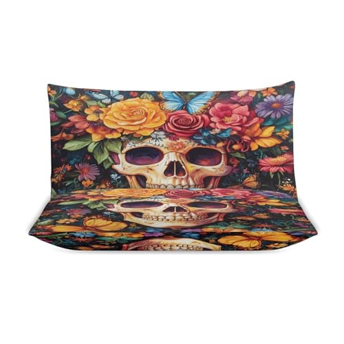 Ropa de cama de calavera en microfibra suave con cremallera integrada 4