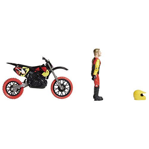 Mxs Motocross Bike Toys Moto Extreme Sports, Bike & Rider With Sfx Sounds By Jakks Pacific Action Figure Playsets - #72 Red & Yellow Rider, For Kids Ages 5+, Model:405042 #TOP3