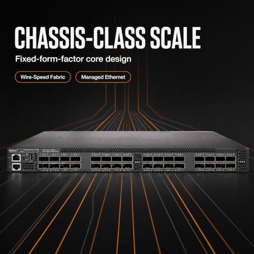 Image of Ruckus ICX7850-32Q-E2 32x QSFP28 100G /40G Enterprise Layer 3 Managed Switch, 4GB RAM, 32GB Flash, 1U Rack, AC /DC Power, TAA Compliant, Cloud Care Pre-Configured Bundle Eligible