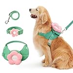 VETRESKA Flora Dog Harness, Leash and Collar Set, No Pull Dog Vest Harness for Walking and Training, Adjustable, Easy Control and Soft Padded Pet Harness and Backpack for Small Medium Large Dogs, L