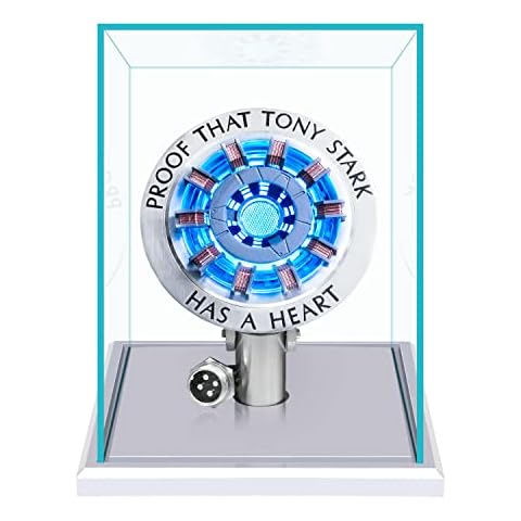New Version 1:1 Iron Man Arc Reactor MK2, with LED Light,Touch Sensitive, No Remote Control Required,Totally Easy Assembly，USB Charge (with Display Case) Cover