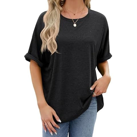 Famulily Women's Oversized Black T-Shirt Cover