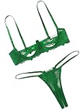 Avidlove Lingerie Set For Women Lace Bra and Panty Set Sexy Underwire Lingerie Set Green XL