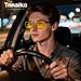 Tnnaiko Night Driving Glasses Clip-on Flip Up Metal Clip Rimless Night Vision Glasses, Anti Glare HD Polarized Glasses