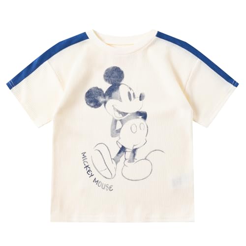 Image of Disney Mickey Mouse Boys Waffle Knit Short Sleeve T-Shirt and Shorts Set with 1 Piece Toy for Toddlers