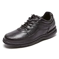 Rockport Men's World Tour Classic Walking Shoe, Black Tumbled Leather, US 9