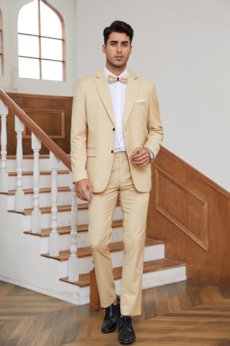 SHUZHXLZANGY Mens Suit 2 Piece Slim Fit Suits Formal Business Suit for Wedding Prom Dinner Party3