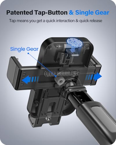 OQTIQ 3-in-1 Suction Cup Phone Holder Windshield/Dashboard/Air Vent, Dashboard & Windshield Suction Cup Car Phone Mount with Strong Sticky Gel Pad (Black & Silver)