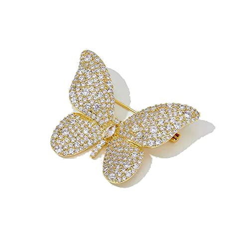 Image of Luxury Butterfly Full CZ Brooches Pins Sparkly Crystal Animal Brooch Classic for Wedding Party Dance Banquet for Women Ladies Dainty Elegant Beautiful Girls Minimalist Lapel Pins Dress Suit Ceremony Clothes Accessories Jewelry Mother's Day Valentine's Day Decor Christmas Gifts