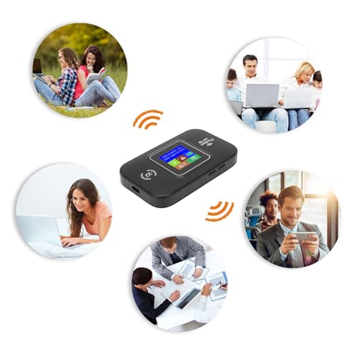 Image of 4G Mobile WiFi 300Mbps Portable Router for High Speed Network with Long Battery Life for Travelers LTE Portable Router for Tablets and Laptops (Black)