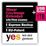 Waxar EasyImage-1000 Extended, High-End Backup Software inklusive Speicher 1TB, läuft sofort ohne Installation, kompatibel mit Windows | Mac | Linux, Server-Edition, 1 Gerät, Life-Time License, DE