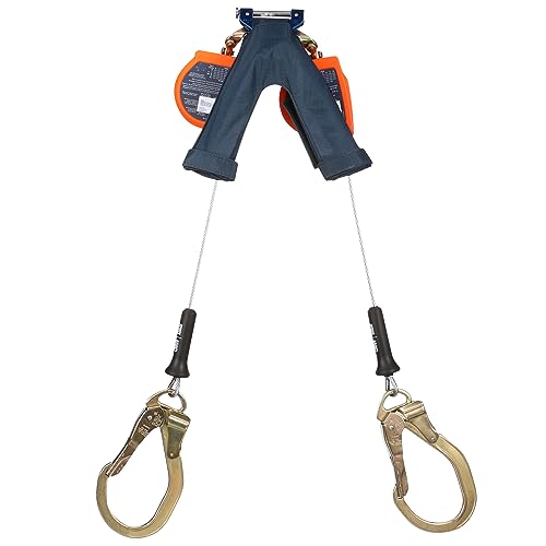 Image of 3M DBI-SALA Nano-Lok Edge Twin-Leg Personal Self-Retracting Lifeline 3500276, Cable, Steel Rebar Lock Hook, 8 ft. Class 2, ANSI