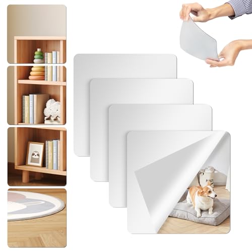 ONEBOOM 4 PCS Acrylic Mirror Tiles,20 * 20cm Mirror Tiles Self Adhesive,High Definition Shatterproof, Flexible Mirror Tiles for Wall/Bathroom/Bedroom/Living Room/Hallway Decoration