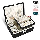 joyero de madera como hacer 【Detalles considerados para manualidades】este elegante joyero viene con doble capa apilable y compartimentos extraíbles que crean una gran capacidad y diferentes diseños. Ambas capas con deflectores de extracción pueden satisfacer diferentes necesidades y mantener todo tipo de joyas organizadas, ordenadas, bellamente mostradas. Puedes ver visualmente todas tus preciosas pertenencias, hace que la selección sea más fácil, mientras que ahorra espacio