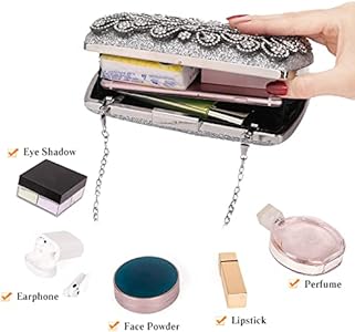 CORIOS Clutch dames strass luxe avondtas kristal glitter handtas glanzende schoudertas elegante schoudertas portemonnee tas voor cocktailparty avondfeest dansfeest verjaardag, zwart, Large, glanzend