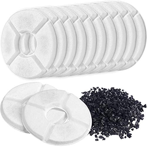 Blulu 12 Pack Pet Fountain Automatic Water Dispenser Filters, Activated Carbon Drinking Water Fountain Filters Replacement