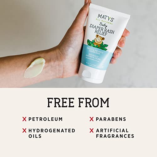 Maty's Baby Diaper Rash Relief Ointment - Natural Soothing Cloth Diaper Safe Cream Made With Organic Ingredients Like Lavender, Aloe And Zinc, For Babies 2 Months+, 3.75 Oz, 2 Pack #TOP3