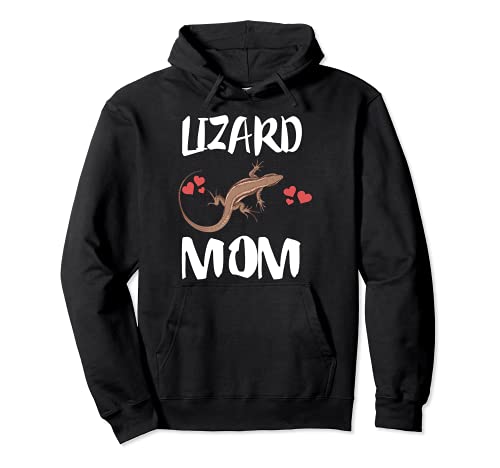 Lizard Mom Reptile Pullover Hoodie, Black, S