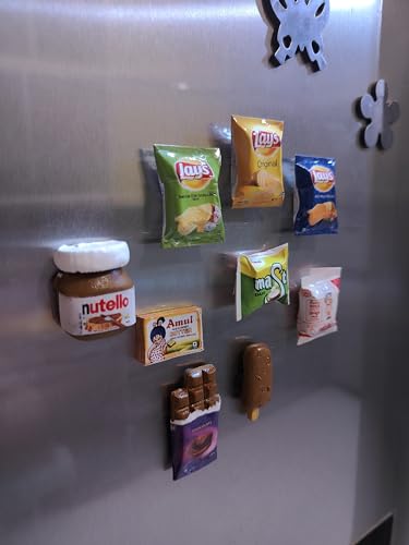Image of Bumbleberry Dairy Chocolate and Chips Miniature 3D Food Fridge Magnet | Set of 9 | Kitchen Decor | Handmade in India | 3D Fridge Magnets | Best for Gifting