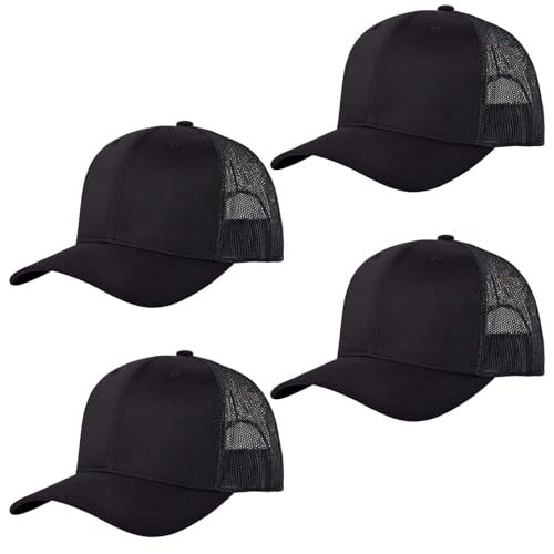 Leomie Black Trucker Hat 4 Pack