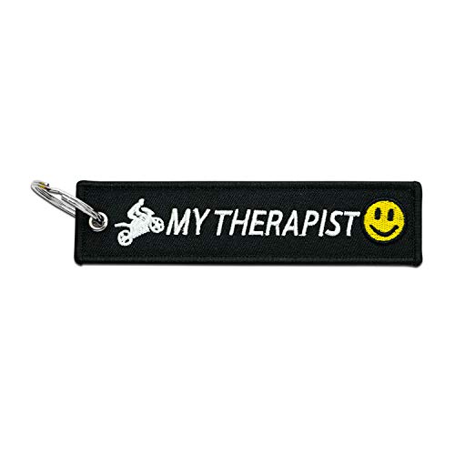 Apex Imports My Therapist Remove Before Flight Style Key Chain 5" x 1" Motorcycle ATV Car Truck Keychain