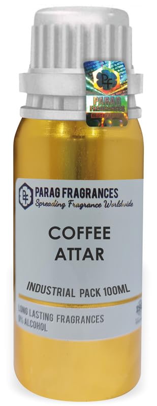 Parag Fragrances Coffee 100Ml (Wholesale Pack/Industrial Pack Attar) Grade-1 Quality / 0% Alcohol & Extremly Long Lasting Attar Perfume For Personal & Religious Use