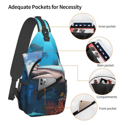 Bolso cruzado Submarine Shark Coral para hombre y mujer miniatura 4