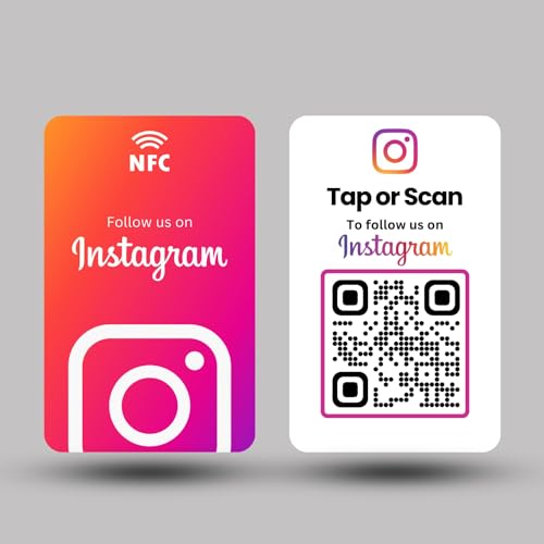 tinydabba Instagram NFC & QR Card | Pre-Configured, Unlimited Taps, Lifetime Free Use by tinydabba