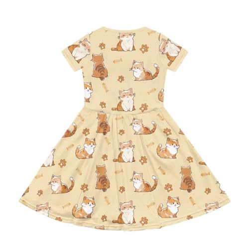 Image of Short Sleeve Dress for Girls with Pockets Cute Toddler Girl Clothes Summer 2-12