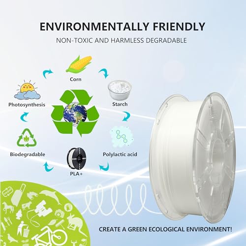 Image of iBOSS Glow in The Dark PLA+ Filament, Neatly Wound Luminous PLA Plus 3D Printer Filament 1.75mm + /- 0.02mm, Fit Most 3D Printers, 1kg Spool (2.2lbs), Noctilucent White PLA PRO Filament, Glow White