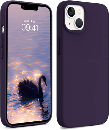Image of NAFS Silicone Case Compatible with iPhone 14 | Camera Protect Microfiber Lining Cover | Case Cover for iPhone 14 (Deep Purple)